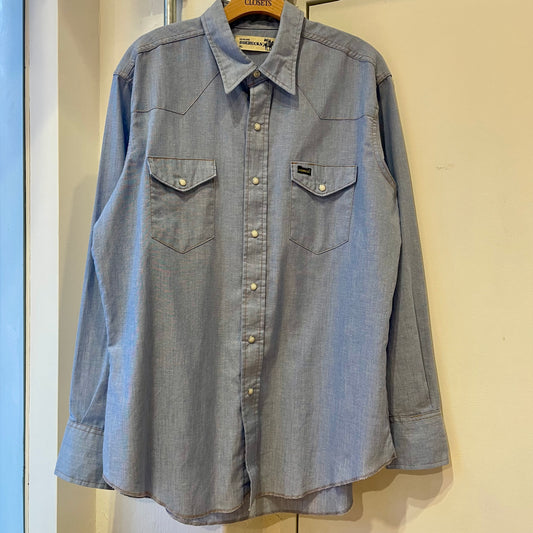 Snap Western Shirt Blue