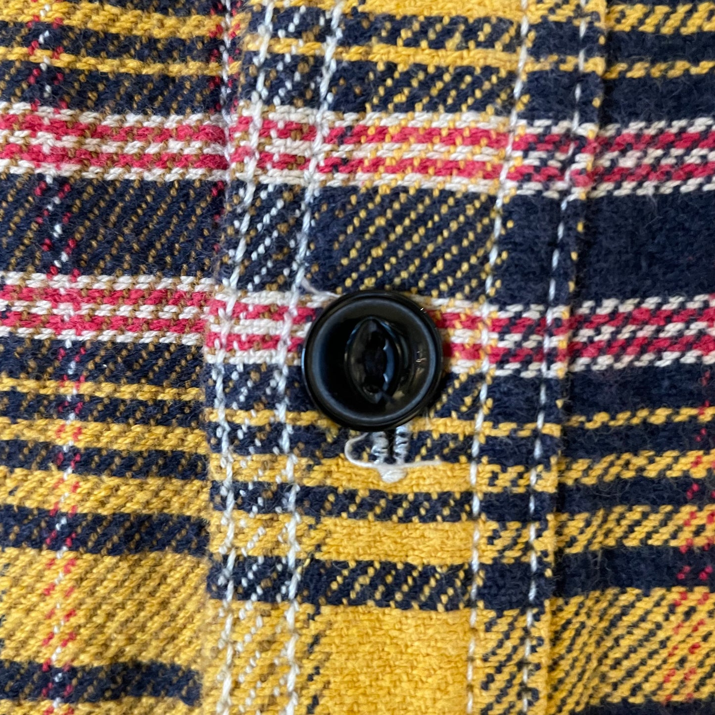 Plaid Flannel Work Shirt Yellow/Navy