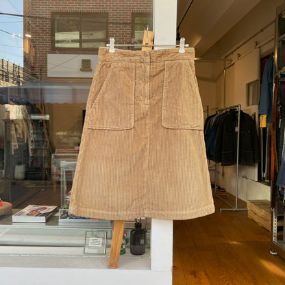 Corduroy Skirt A-Line Camel