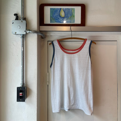 Ringer Tank Top White