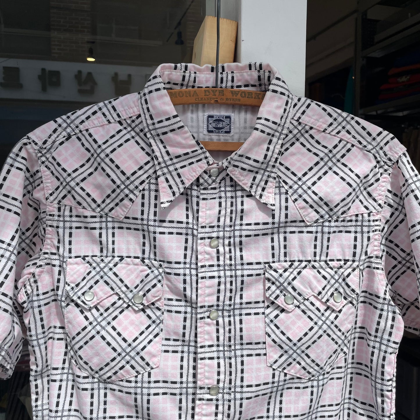 Short Sleeve Check Shirt Pink