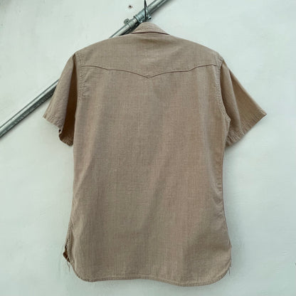 Western Shirt Short Sleeve Beige