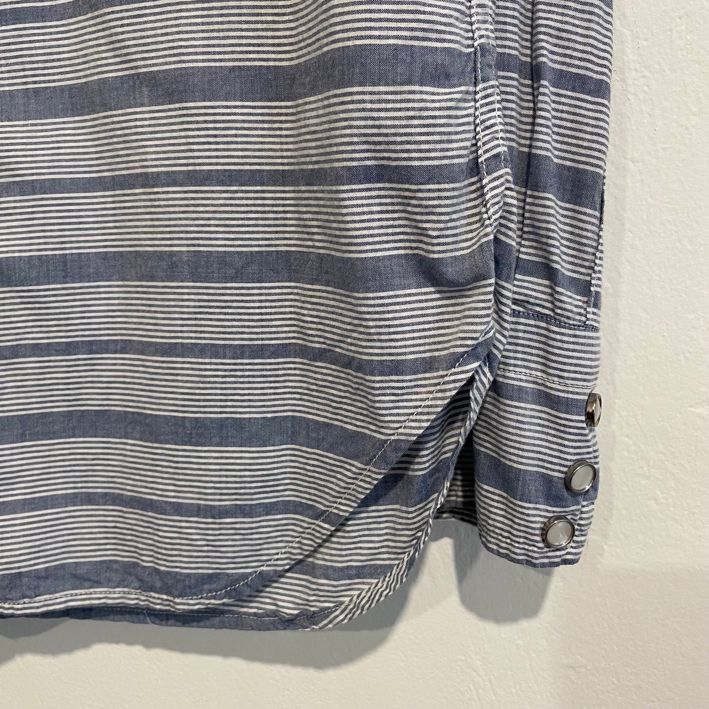 Striped Pocket Western Shirt Blue