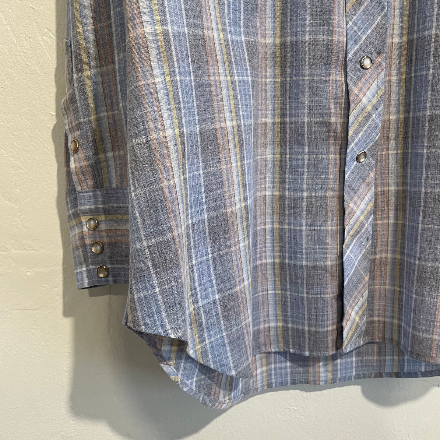 Multi Color Checked Western Shirt Grey/Blue