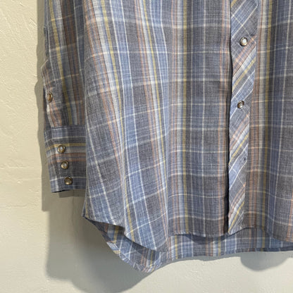 Multi Color Checked Western Shirt Grey/Blue