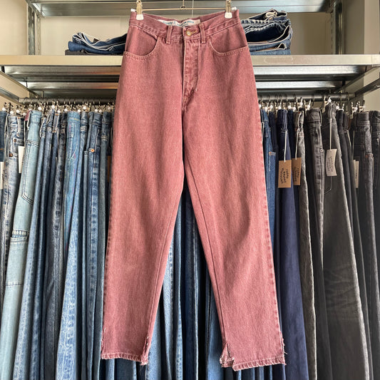 Burgundy Denim Pants Lampo Zip