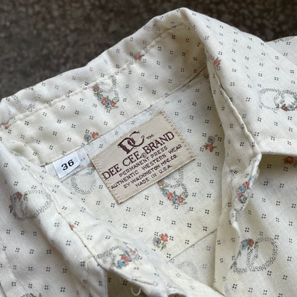Floral Western Shirt White