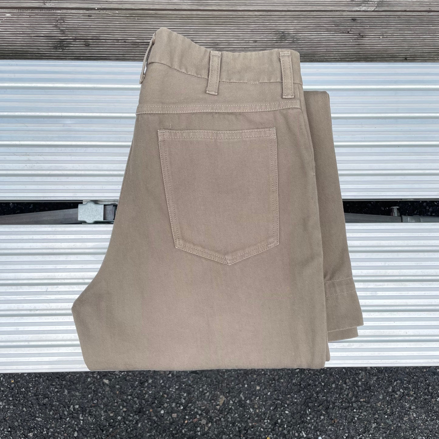 Tuck Chino Pants Straight Khaki