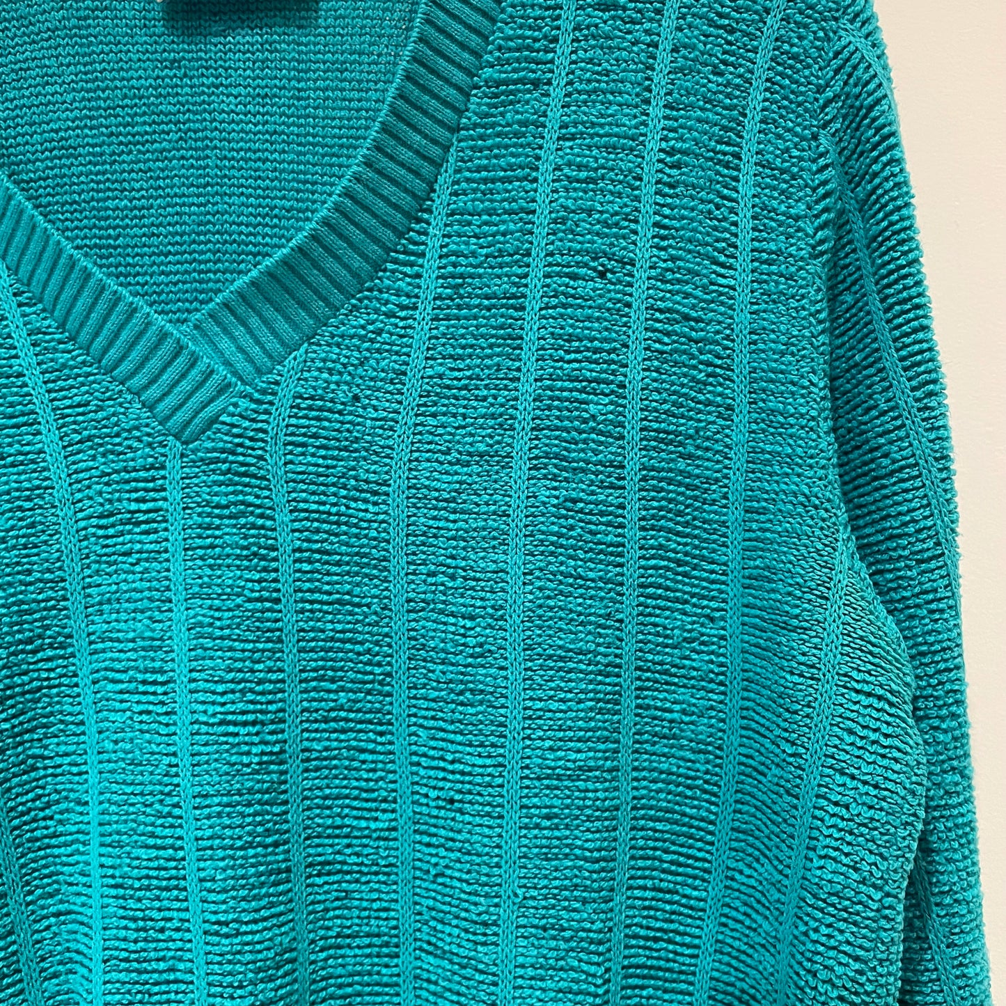 Acrylic V-Neck Sweater Blue