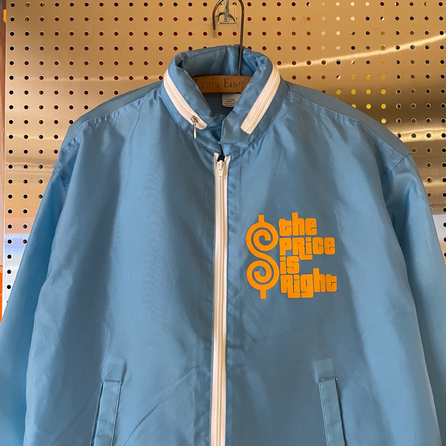 Contrast Zip Jacket Blue Nylon