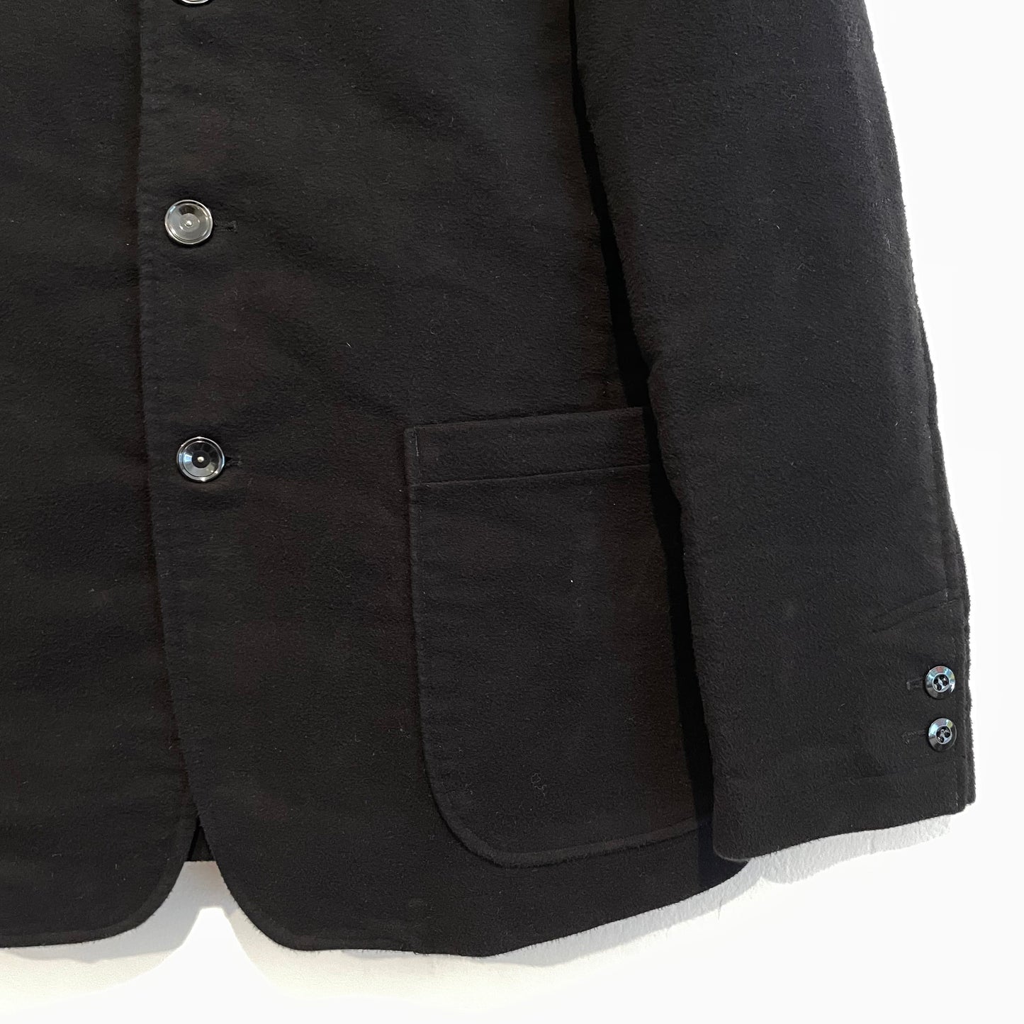 Work Jacket Black Mao Collar Moleskine