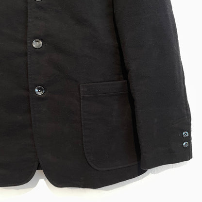 Work Jacket Black Mao Collar Moleskine