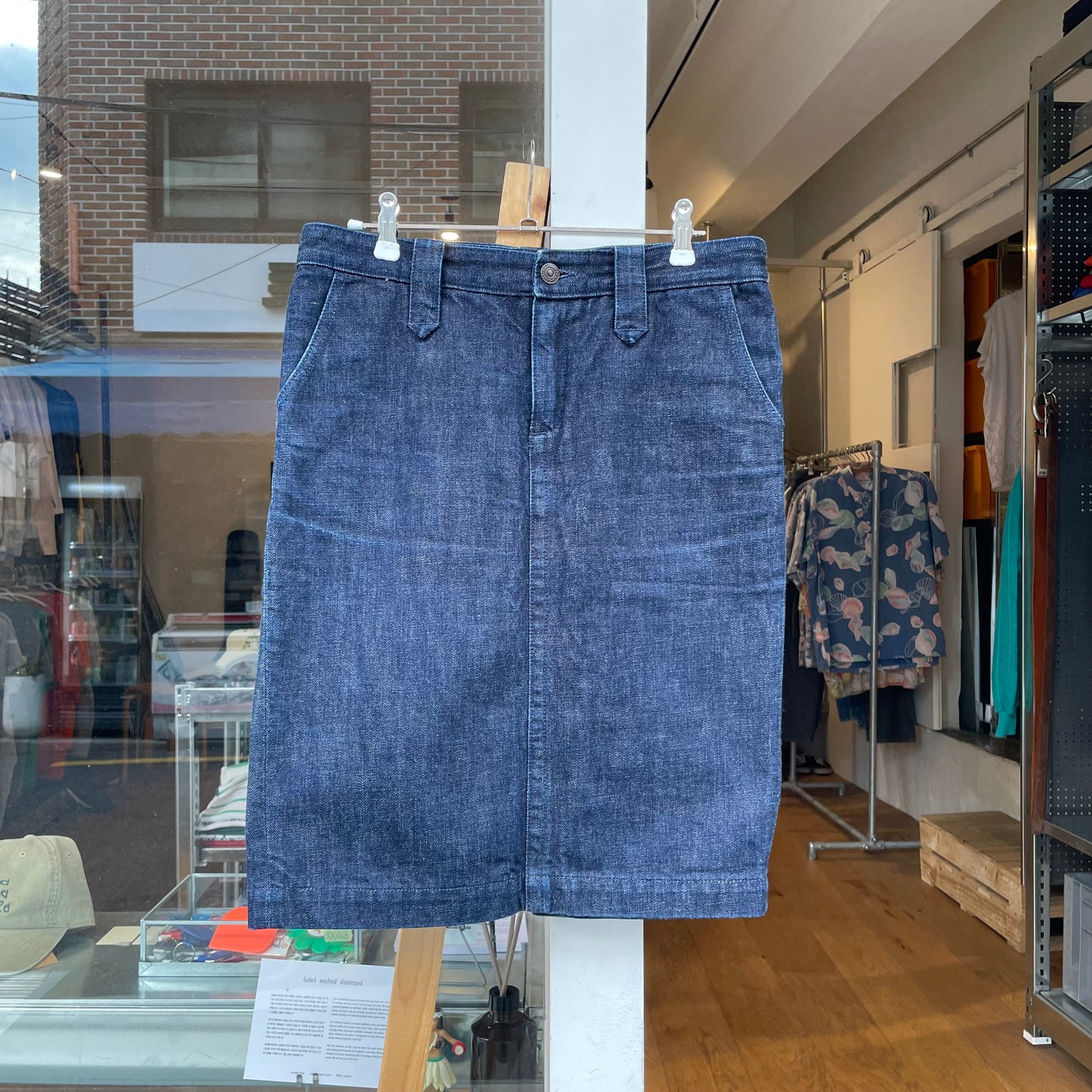 Denim Tight Skirt Blue