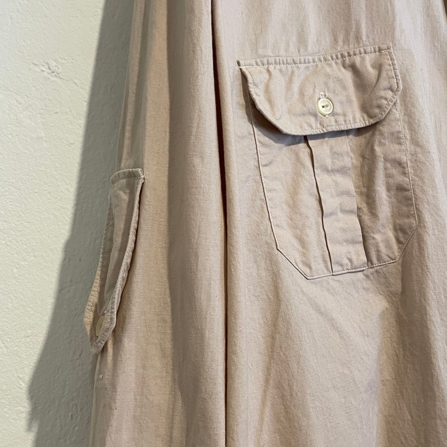 Double Pocket Shirt Pink Beige