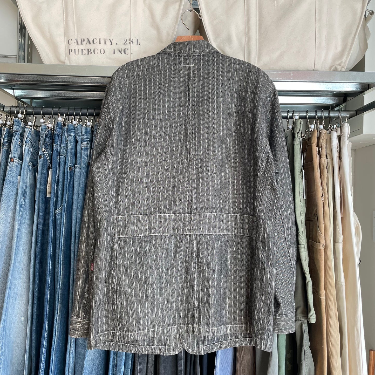 Pinstripe Herringbone Chore Jaclet Grey