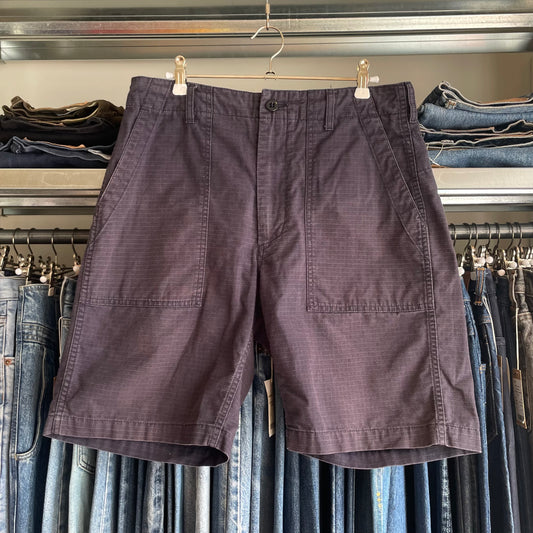 EG Navy Cotton Shorts Talon Zip