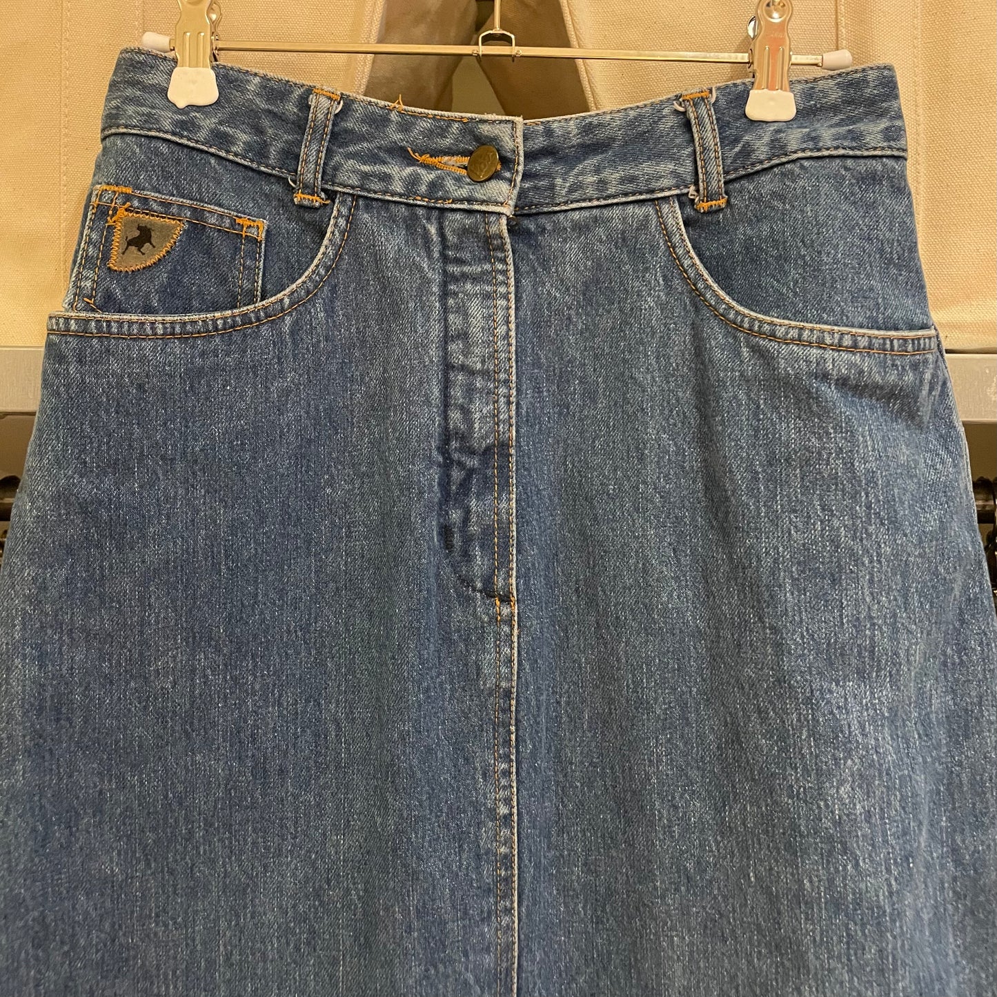 Denim Skirt Medium Wash Blue