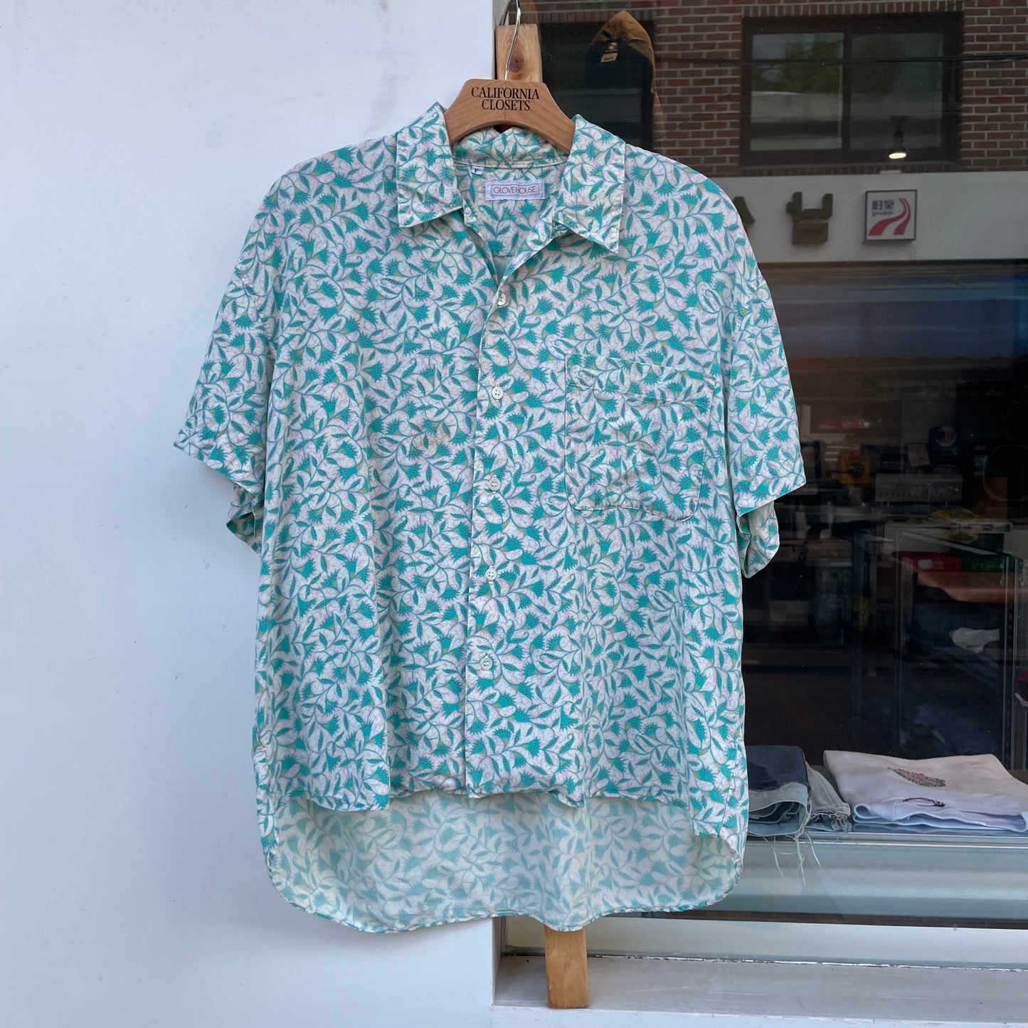 Floral Short Sleeve Shirt Green