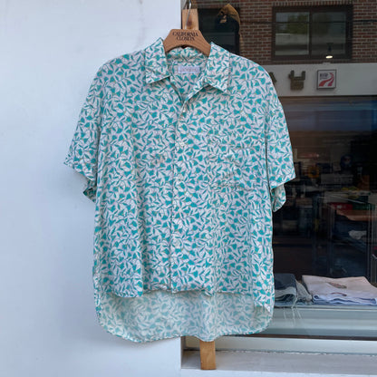 Floral Short Sleeve Shirt Green
