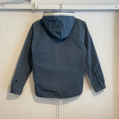 Hooded Windbreaker Blue/Cream Waldes Zip