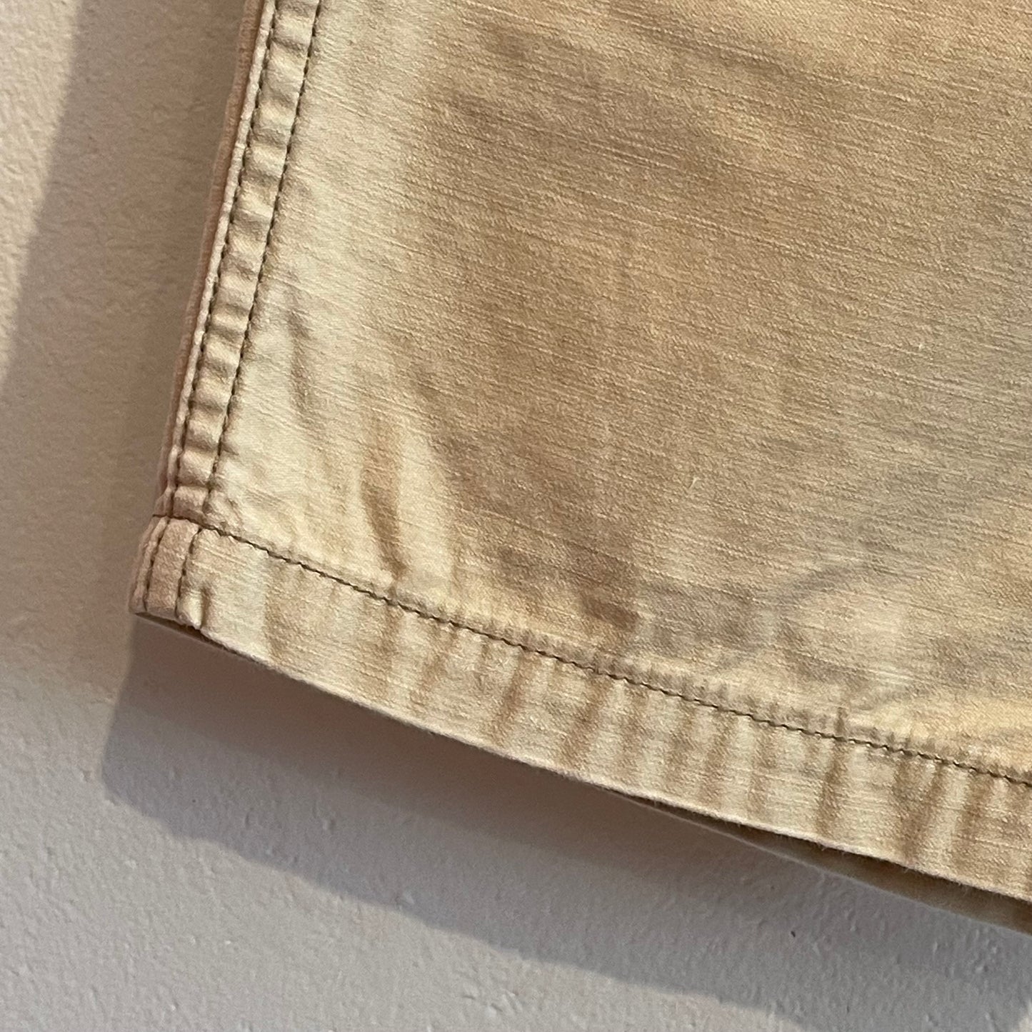 Casual Shorts Khaki Cotton Back Cinch
