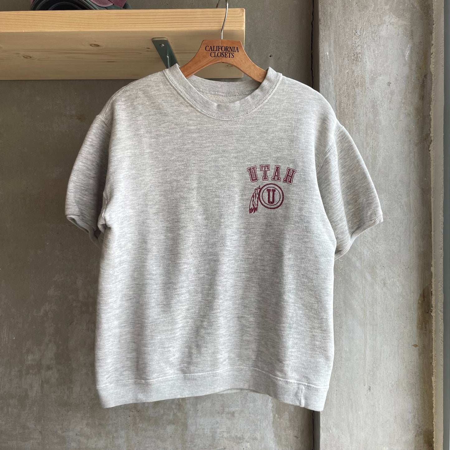 University of Utah Short Sleeve Sweatshirt Gray