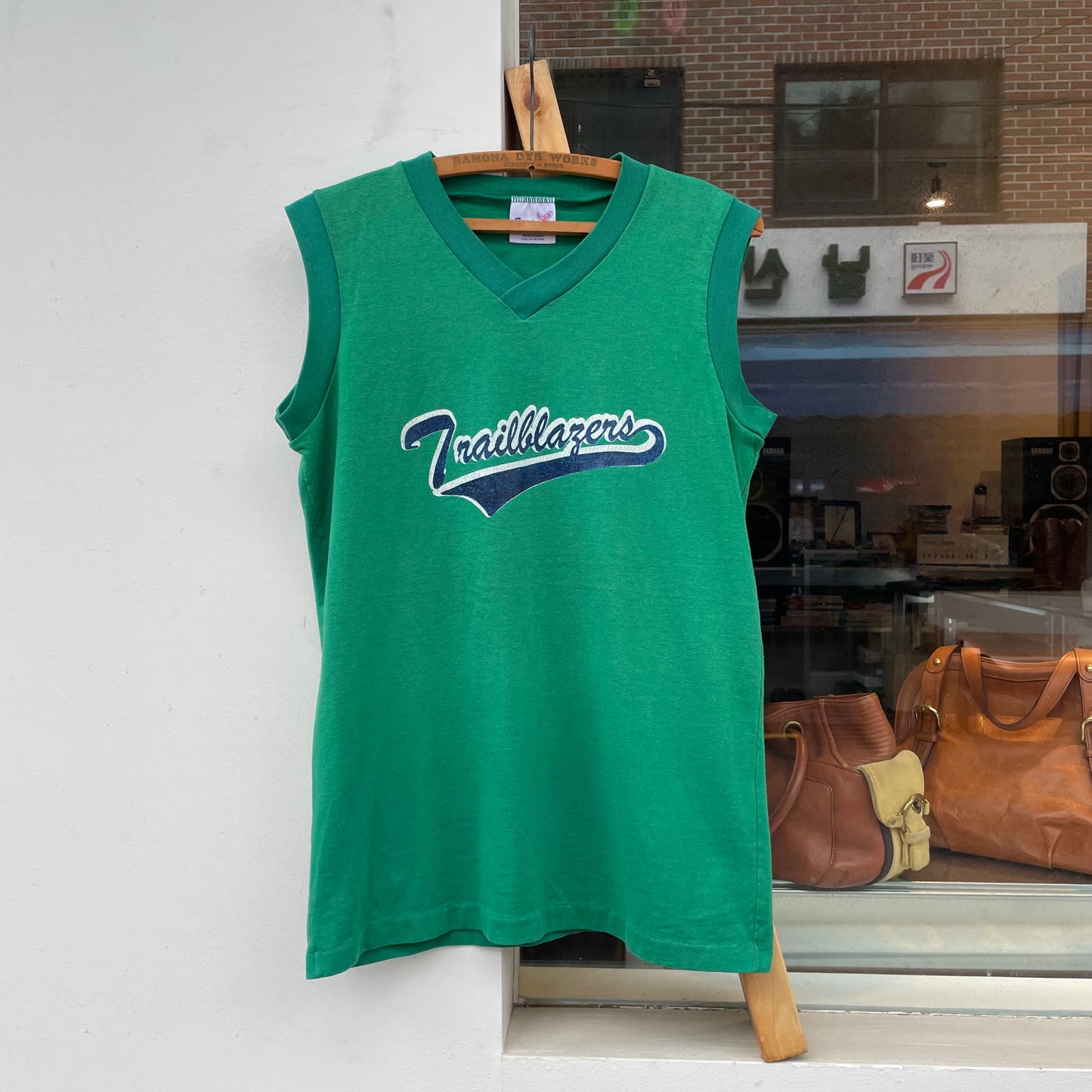 Trailblazers Navy Script Athletic Tee