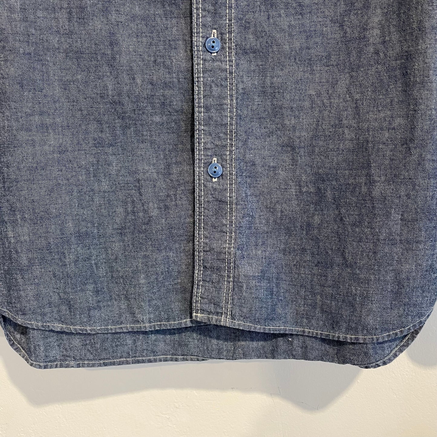 3-Pochet Chambray Shirt Blue