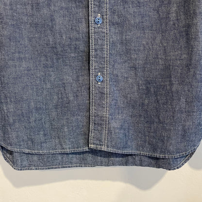 3-Pochet Chambray Shirt Blue