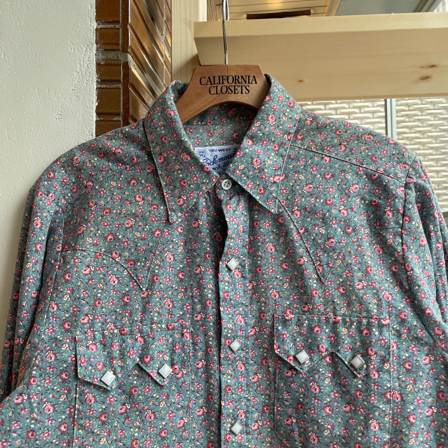 Floral Werstern Shirt Blue