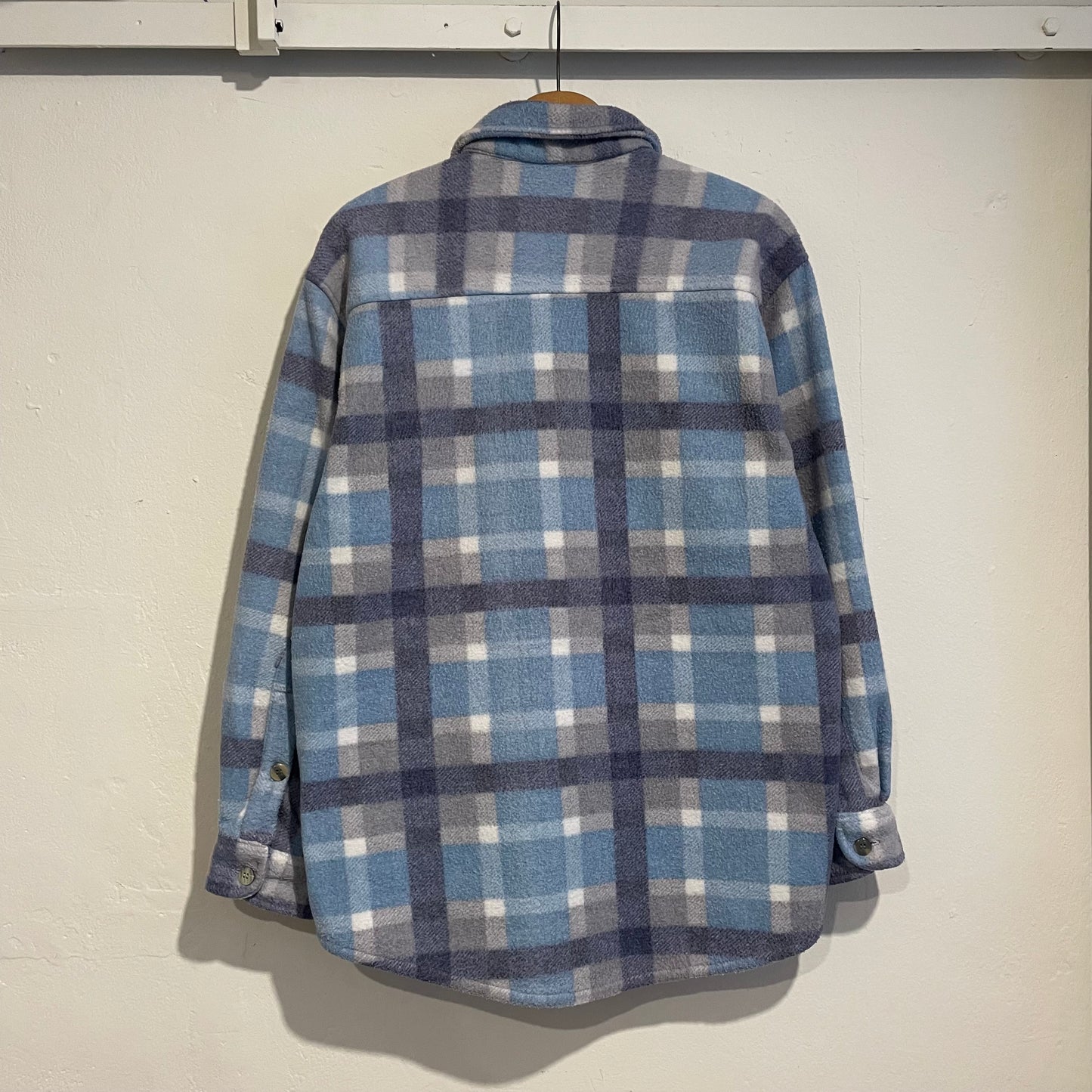 Plaid Fleece Shirt Jacket Blue