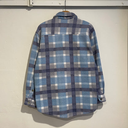 Plaid Fleece Shirt Jacket Blue