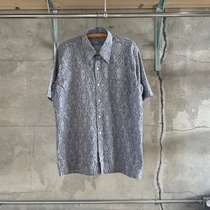 Pattern Short Sleeve Shirt Gray