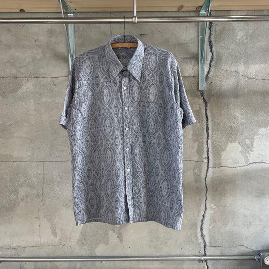 Pattern Short Sleeve Shirt Gray