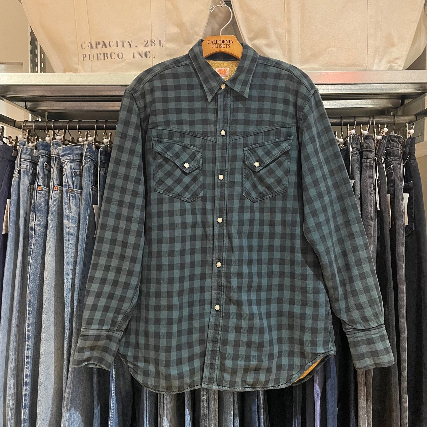 Sherpa-Lined Plaid Flannel Jacket