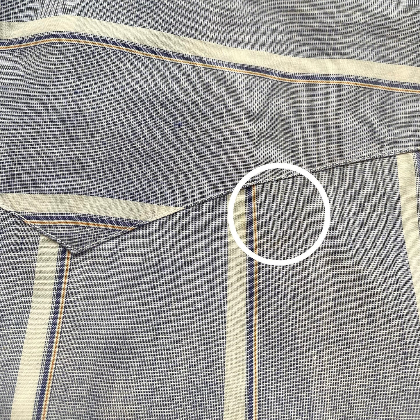 Snap-Button Stripe Short Sleeve Shirt Blue