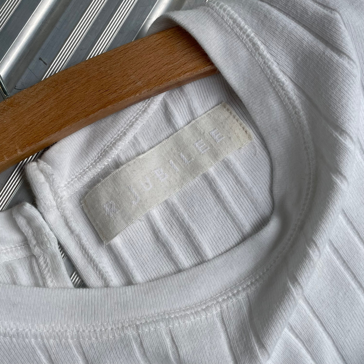 Rib Tuck Tank Top White