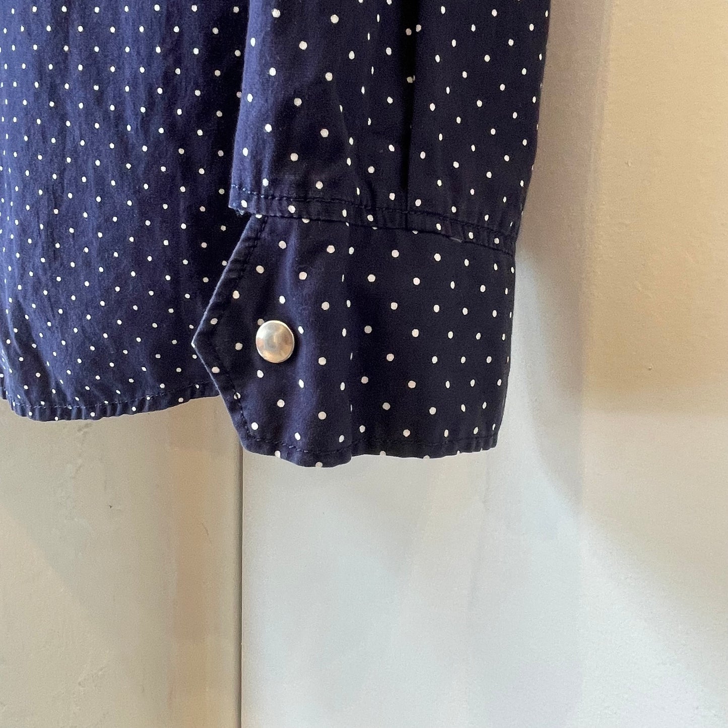 Dot Snap Button Shirt Navy