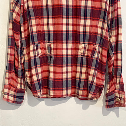 Classic Plaid Flannel Shirt Red Navy White