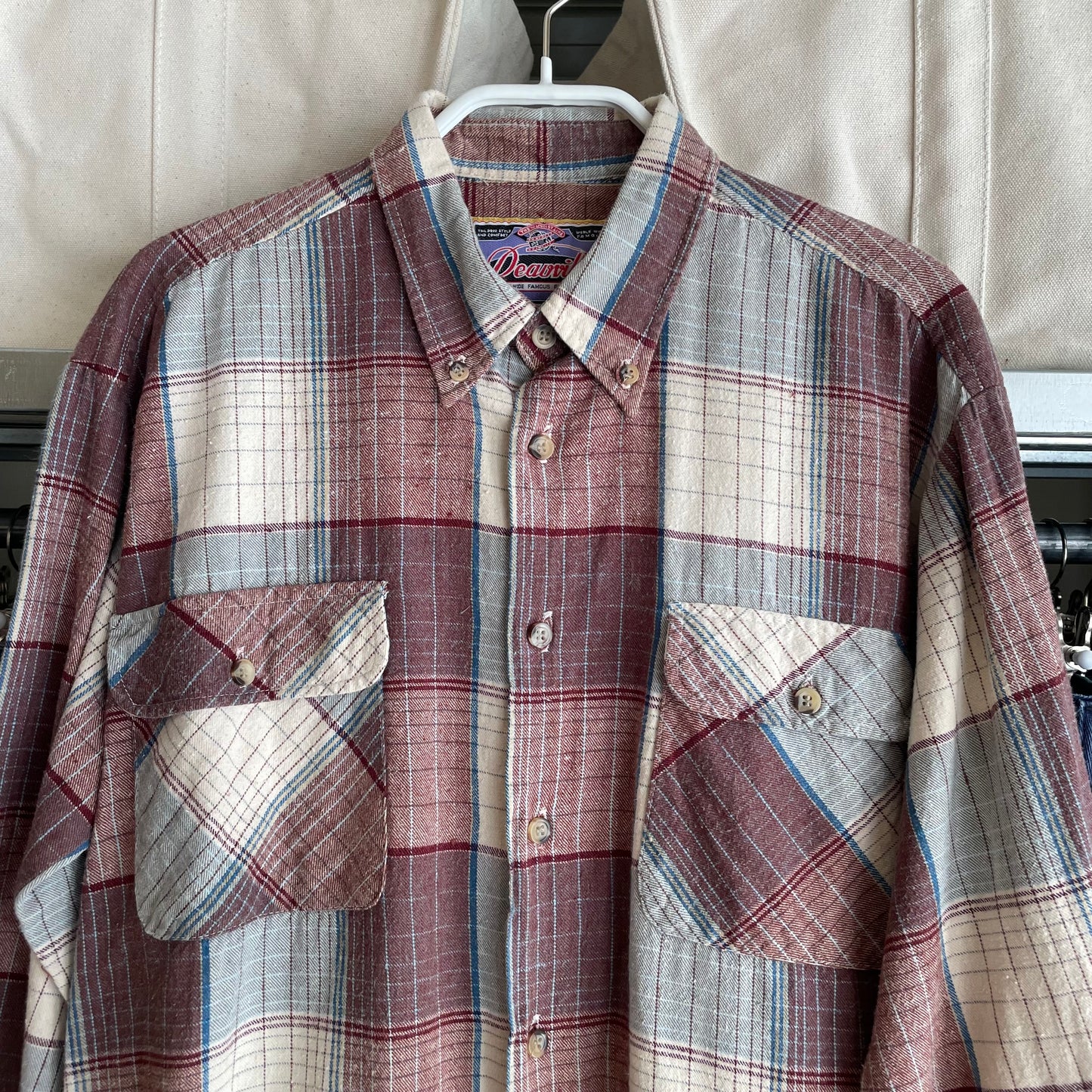 Plaid Flap Pocket Shirt Maroon