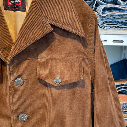 Corduroy Belt Coat Brown
