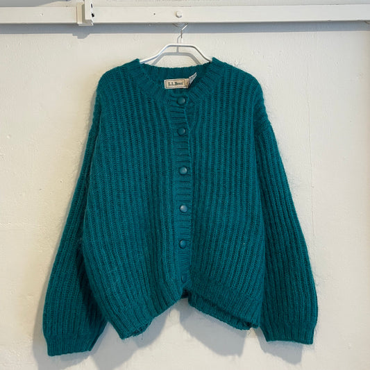 Mohair Knit Cardigan Turquois