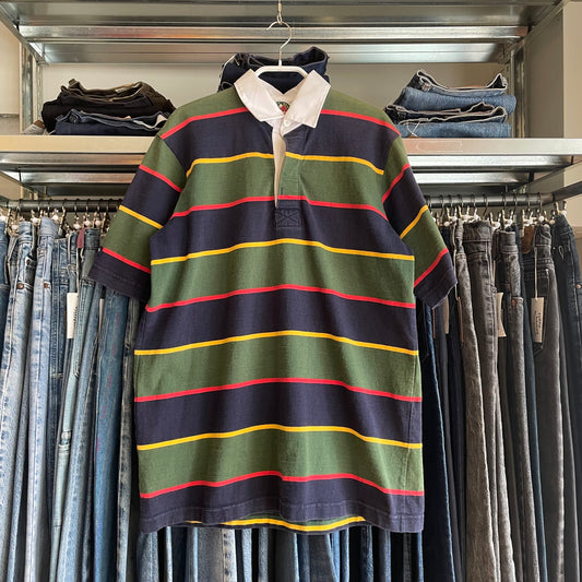 Multi Stripe Rugby Shirt White Collar