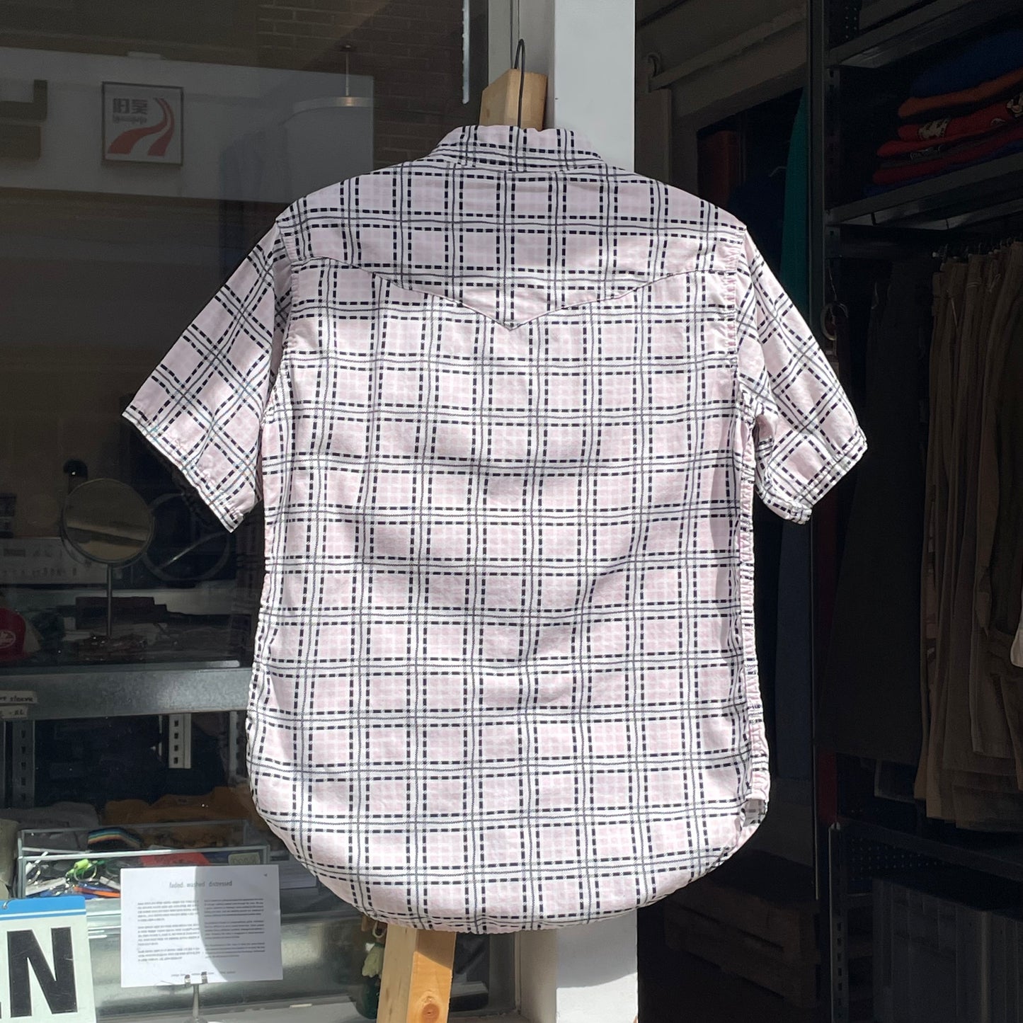 Short Sleeve Check Shirt Pink