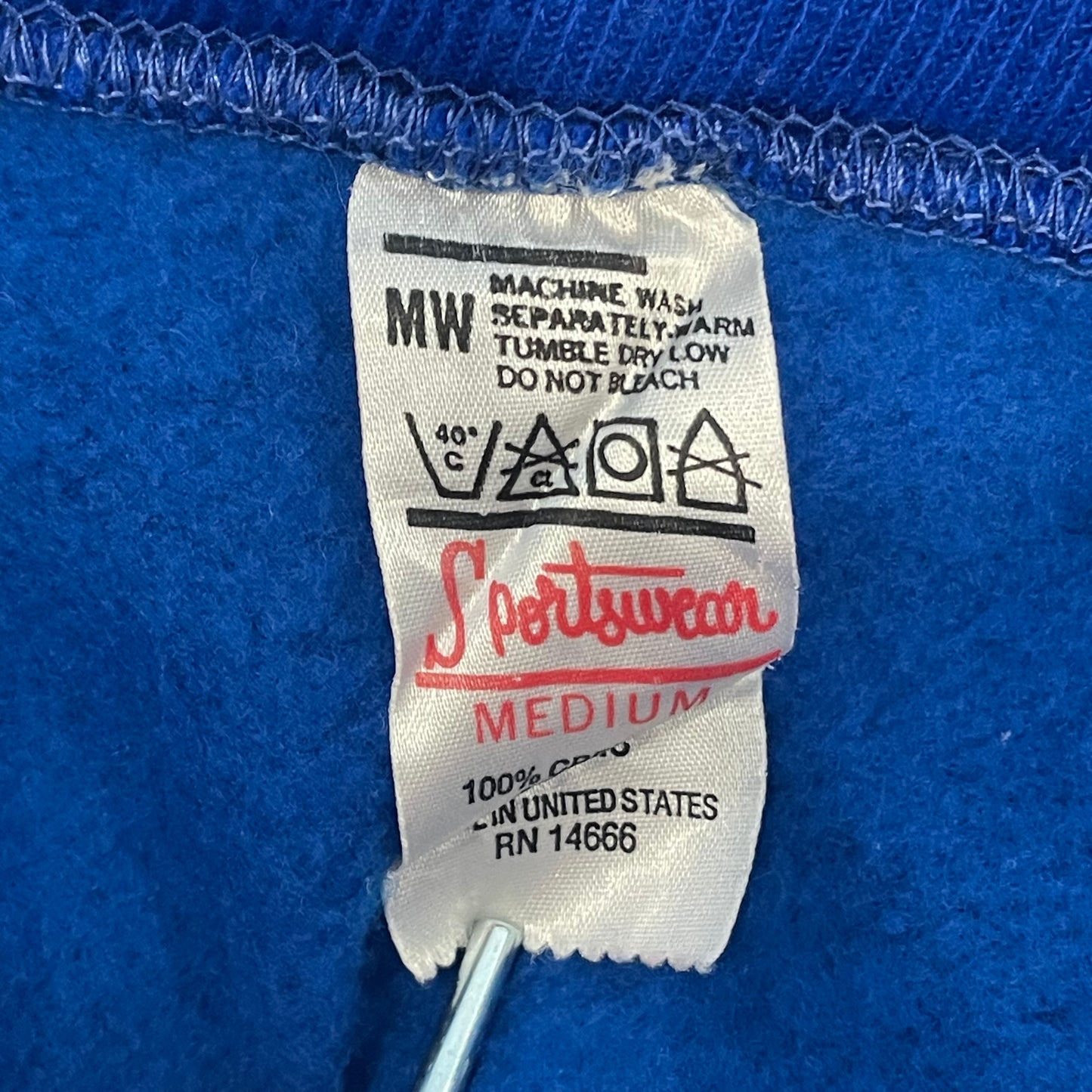 V-neck White Lined Sweatshirt Blue