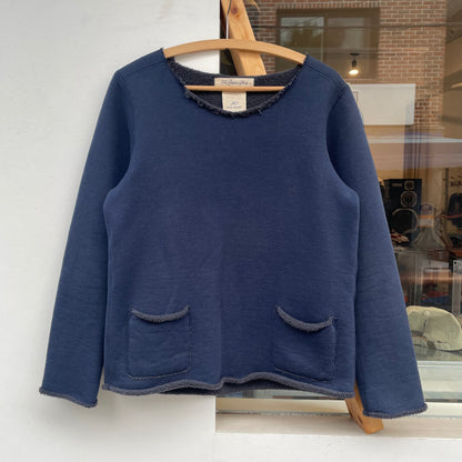 Boat Neck Boa Sweatshirt Navy