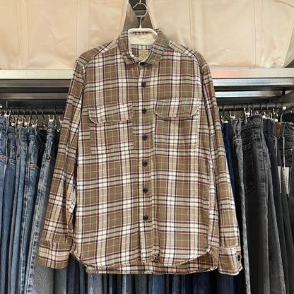 Green Red Plaid Flannel Shirt