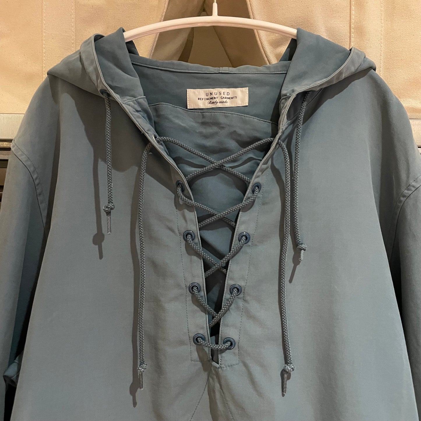 Lace-Up Hooded Anorak Teal