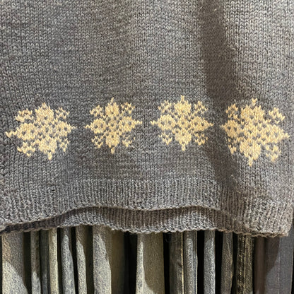 Snowflake Knit Turtleneck Sweater Blue