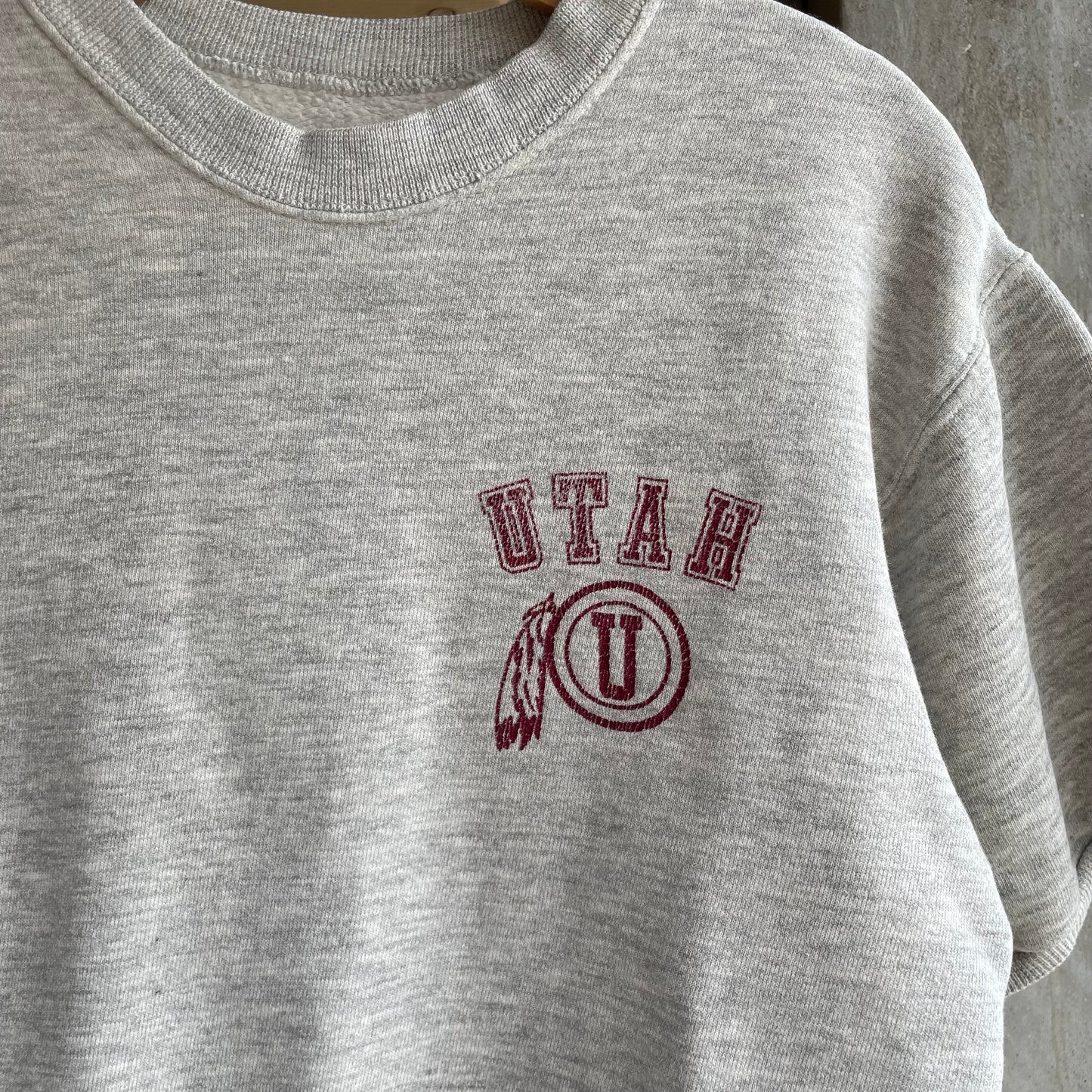 University of Utah Short Sleeve Sweatshirt Gray